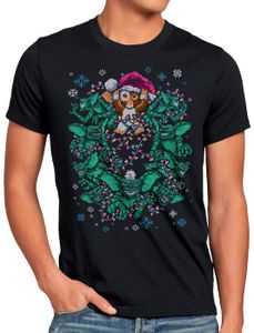 style3 Gizmo Herren T-Shirt gremlins xmas weihnachten weihnachtspullover pulli ugly sweater strick, Größe:L