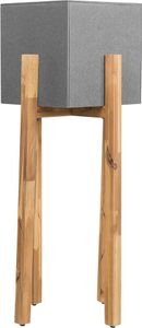 BELIANI Blumenbehälter Grau 95 cm mit 4 Holzbeinen aus Kiefernholz Quadratisch Skandinavischer Stil