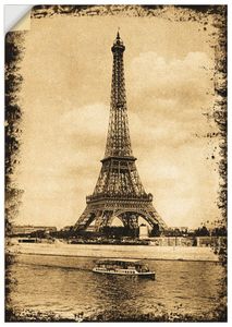 ARTland Wandbild, selbstklebend Paris - Eiffelturm Vintage Größe: 70x100 cm