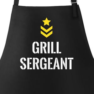 Grill Sergeant Grill-Schürze für Herren mit Spruch Moonworks® schwarz unisize