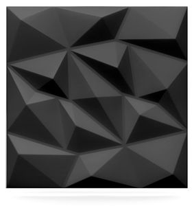 3D Wandpaneele Wanddeko Wandverkleidung Deckenpaneele Platten Paneele Polystyrol Brillant schwarz (0,25qm)