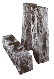 Naturstein premium Basalt schwarz | Palisade 12x12x100cm gespalten | natürliche Optik, Stück:1
