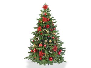 Geschmückter künstlicher weihnachtsbaum mit 106 Stk Kugeln WEIHNACHTSSTERNE 180 cm mit Metallständer