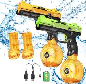 2 Stück Wasserpistole Elektrisch für Kinder Erwachsene - One-Touch Automatische Wasserpistole,2 Stück Großer Reichweite Kapazität wasserpistole Sommer Pool Strand Outdoor Spielzeug