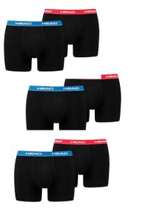 HEAD Herren Boxershort, 6er Pack - Baumwoll Stretch, Basic, einfarbig Rot/Blau XL
