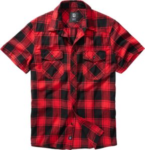 Pánská košile Brandit Checkshirt Halfsleeve red/black - XXL