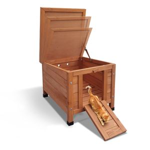 Lion D'or® – Katzenhaus für Draußen – Katzenhaus – Katzenhütte – 42x44x43 CM – Katzenbox – Holz – Wetterfest Lion D'or® – Katzenhaus für Draußen – Katzenhaus – Katzenhütte – 42x44x43 CM – Katzenbox – Holz – Wetterfest