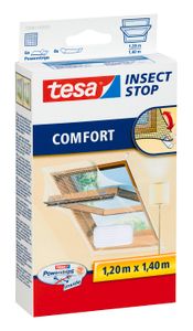 tesa Fliegengitter Dachfenster Insektenschutz Fenster ohne Bohren weiß 1,2 x1,4m