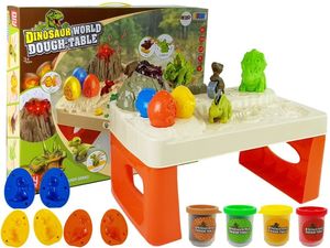 Daisy Play Dough Table Dinosaurier Eier Form Vulkan mit glühender Lava 4 Farben