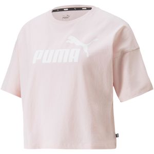 PUMA Essentials Cropped Logo T-Shirt Damen chalk pink S