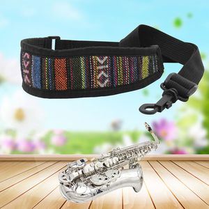 Mehrfarbiger, dicker, verstellbarer Halsgurt für Saxophon-Musikinstrumente
