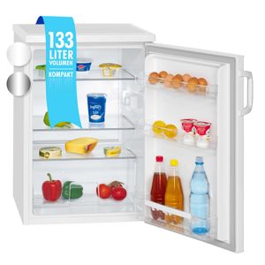 Bomann® Kühlschrank ohne Gefrierfach mit 133L Nutzinhalt, 3 Ablagen, klein mit Gemüsefach&wechselbarem Türanschlag, Tischkühlschrank leise mit LED Innenbeleuchtung - VS 2195.1 weiß