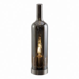 Nino Leuchten Tischleuchte BOTTLE Nickel matt, Glas smokey, 50090102
