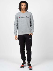 Champion Herren Sweatshirt - Pullover, Logo-Stick, langarm, uni Grau S