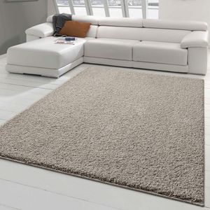 Shaggy Teppich Diele | kuschlig warm & weich | sand Größe - 160x230 cm