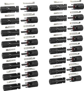 ABSINA 16x MC4 Stecker & Buchse + 8x MC4 Montageschlüssel - Solarstecker für 2,5-6mm2 PV Kabel - Solar Stecker Set - Steckverbinder Solar