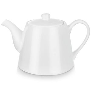 Orion Porzellankanne Kaffeekanne Teekanne Kanne mit Henkel und Deckel für Kaffee Tee weiß LUNA 2 L