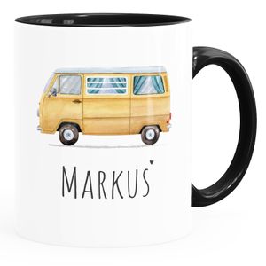 Namenstasse Camping Bus Camper personalisierte Kaffee-Tasse mit Namen persönliche Geschenke SpecialMe® weiß-innen-schwarz standard