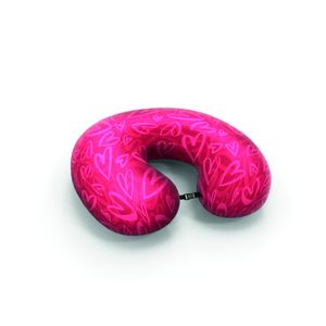 EVE Textile Reisekissen im Herzdesign 35x30x8 cm Nackenkissen Memory Foam Autokissen Flugzeugkissen Bahnkissen Travel Pillow Ergonomisch Gesundheit