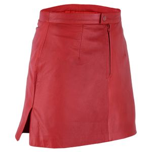 Trendiger Mini Lederrock aus Lammnappa Business Rock echtleder , Größe:40, Farbe:Rot
