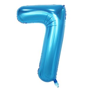 Oblique Unique 1x Folien Luftballon mit Zahl 7 Kinder Geburtstag Jubiläum Party Deko Ballon blau
