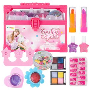 MalPlay Schminkset | Spielzeug mit Kosmetikkoffer für Kleine Mädchen | Lidschatten + Lippenstifte +Nagellack | Geschenk für Mädchen ab 3 Jahren