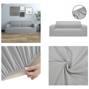 vidaXL Stretch Sofahusse 2 Sitzer Grau Polyester Jersey - Sofahusse - Sofahussen - Sofabezug - Sofabezüge