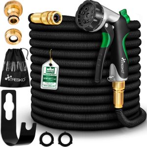 TRESKO® Premium Gartenschlauch Flexibler Wasserschlauch dehnbarer Flexischlauch Schwarz 30m TRESKO® Premium Gartenschlauch Flexibler Wasserschlauch dehnbarer Flexischlauch Schwarz 30m