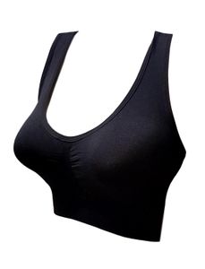 Damen Sport BH | Farbe schwarz | Comfort BH Größe M | Frauen Bustier ohne Bügel | Yoga Top Nahtlos |  Freizeit, Sport, Yoga und Fitness BH Medium | Sporttop | Wohlfühl Soft Bra | Fitnesswäsche