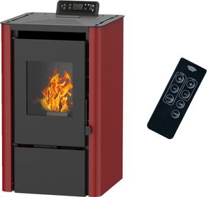 Vzduchové peletové kachle Anita 7,6 kW Sannover bordeaux
