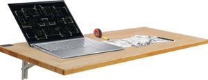 VEVOR Wandklapptisch, 120 x 50 cm Wandklapptisch, schwebender Schreibtisch aus Holz mit Eisenhalterung, zusammenklappbarer Schreibtisch für kleine Räume, Heimbüro, Esszimmer, Waschküche, Küche, Bar
