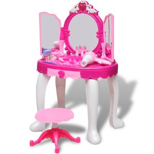 dětský toaletní stolek vidaXL se 3 zrcadly a světlem/zvukem