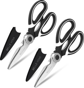 Belle Vous Hochweritge Küchenschere Set Schere Metall mit Klingen Abdeckung (2 Pack) - 21cm Lang - Küchenschere Edelstahl zum Fleisch Schneiden von Belle Vous Hochweritge Küchenschere Set Schere Metall mit Klingen Abdeckung (2 Pack) - 21cm Lang - Küchenschere Edelstahl zum Fleisch Schneiden von