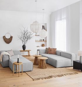 JVmoebel Textil gepolstert grau 3-Sitzer Sofa Wohnzimmer Landhausstil
