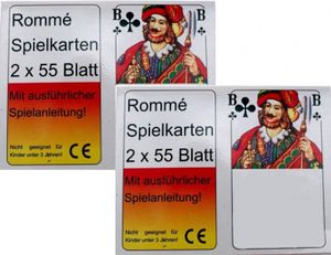 Rommé Karten Spielkarten Skat Karten Canasta Bridge Kartendecks 2 x 55 Karten 
