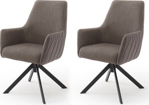 Moderne Esszimmerstühle 2er Set in cappuccino SVELVIK-05, B/H/T ca. 60/92/65 cm