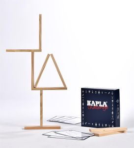 Kapla 8027 Holzplättchen Challenge 16-Teilig mit 12 Spielkarten, französische Ausgabe