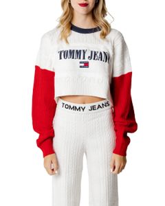 TOMMY HILFIGER JEANS Pullover Damen Textil Weiß GR71172 - Größe: L