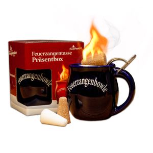 Feuerzangentasse 1er-Set | blau | Feuerzangenbowle-Set | Präsentbox