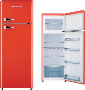 WOLKENSTEIN Retro Kühl-Gefrierkombination Kühlschrank GK212.4RT FR rot 211L E