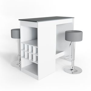 Súprava barového stola Livinity® Ross, 115 x 50 cm s 2 barovými stoličkami, biela/antracitová