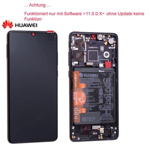 Originální Huawei P30 OLED LCD displej + digitizér dotykové obrazovky s baterií 02352NLL / 02354HLT Black