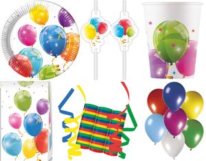 136-tlg. Set Kindergeburtstag Party Feier Fete Deko Motto Luftballon glänzend