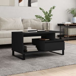 vidaXL Stolik kawowy czarny 90x49x45 cm materiał drewnopochodny