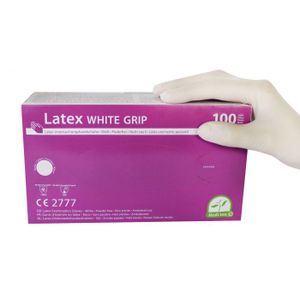 PAPSTAR unisex Einmalhandschuhe white grip transparent Größe M 100 St.