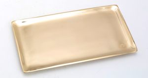 Kerzenteller rechteckig Messing Gold poliert (Innen 17 x 9 cm) für Kerzen, Hochzeitskerzen, Taufkerzen, Anlasskerzen