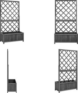 vidaXL Záhradná mriežka s kvetinovým boxom čierna 70x30x135 cm jedľové drevo - vyvýšený záhon - vyvýšené záhony - drevený kvetináč - kvetinový box