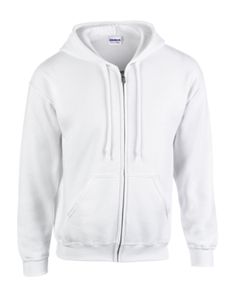 Gildan Herren Heavyweight Full Zip Hooded Sweat Jacke Kapuzenpullover Hoodie, Größe:3XL, Farbe:Weiß