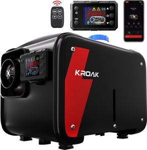 KROAK 12V 5KW vzduchový naftový ohřívač parkovací ohřívač, bluetooth vzduchový ohřívač vzduchový naftový parkovací ohřívač s dálkovým ovládáním bez adaptéru EU