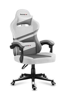 huzaro Force 4.4 | Gaming Stuhl Bürostuhl Schreibtischstuhl Ergonomischer | Kopfstütze Lendenkissen Höhenverstellbar Wippfunktion | Stoff | Weiß
